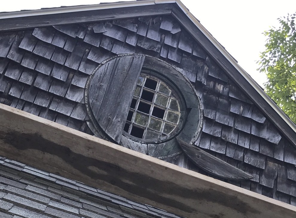 Before: Our efforts to save a very old, yet very cool round window. 